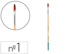 Pincel para pintura acrilica y acuarela liderpapel n 1 punta filbert / lengua gato de pelo sintetico certificado
