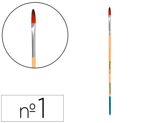 Pincel para pintura acrilica y acuarela liderpapel n 1 punta filbert / lengua gato de pelo sintetico certificado