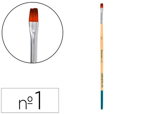 Pincel para pintura acrilica y acuarela liderpapel n 1 punta plana de pelo sintetico certificado fsc