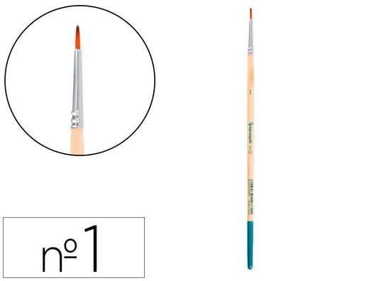 Pincel para pintura acrilica y acuarela liderpapel n 1 punta redonda de pelo sintetico certificado fsc