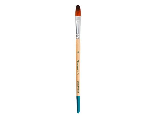 Pincel para pintura acrilica y acuarela liderpapel n 10 punta filbert / lengua gato de pelo sintetico certificado