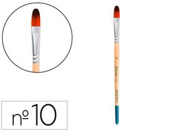 Pincel para pintura acrilica y acuarela liderpapel n 10 punta filbert / lengua gato de pelo sintetico certificado