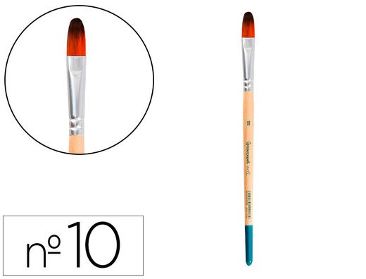 Pincel para pintura acrilica y acuarela liderpapel n 10 punta filbert / lengua gato de pelo sintetico certificado
