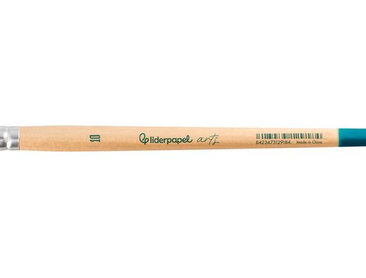 Pincel para pintura acrilica y acuarela liderpapel n 10 punta filbert / lengua gato de pelo sintetico certificado