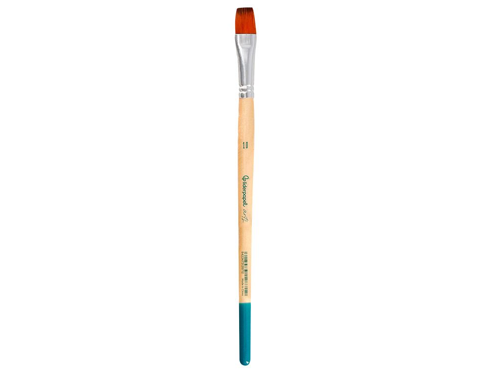 Pincel para pintura acrilica y acuarela liderpapel n 10 punta plana de pelo sintetico certificado fsc