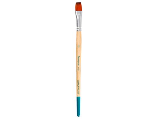 Pincel para pintura acrilica y acuarela liderpapel n 10 punta plana de pelo sintetico certificado fsc