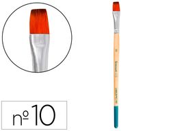 Pincel para pintura acrilica y acuarela liderpapel n 10 punta plana de pelo sintetico certificado fsc
