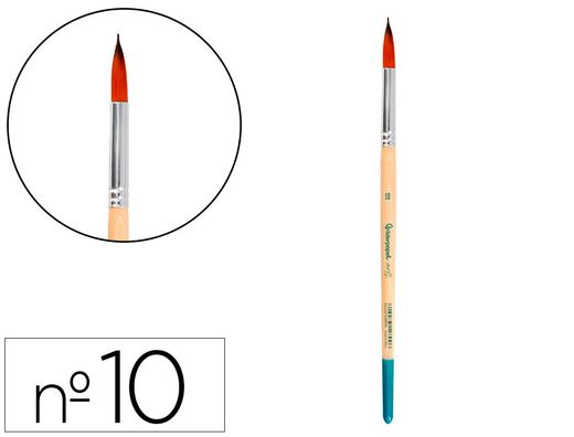 Pincel para pintura acrilica y acuarela liderpapel n 10 punta redonda de pelo sintetico certificado fsc
