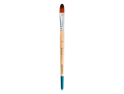 Pincel para pintura acrilica y acuarela liderpapel n 11 punta filbert / lengua gato de pelo sintetico certificado