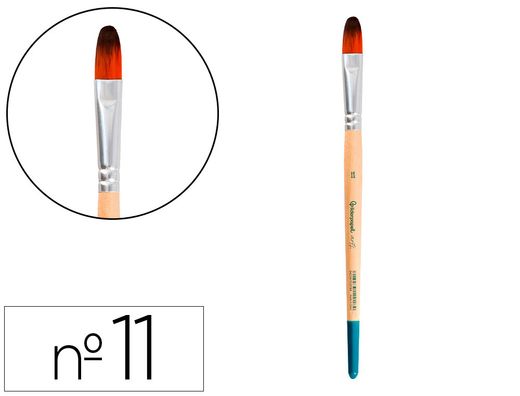 Pincel para pintura acrilica y acuarela liderpapel n 11 punta filbert / lengua gato de pelo sintetico certificado