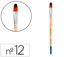 Pincel para pintura acrilica y acuarela liderpapel n 12 punta filbert / lengua gato de pelo sintetico certificado