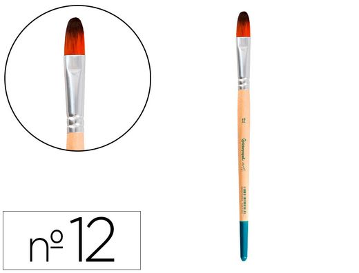 Pincel para pintura acrilica y acuarela liderpapel n 12 punta filbert / lengua gato de pelo sintetico certificado
