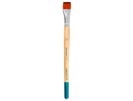 Pincel para pintura acrilica y acuarela liderpapel n 12 punta plana de pelo sintetico certificado fsc