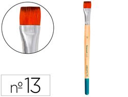Pincel para pintura acrilica y acuarela liderpapel n 13 punta plana de pelo sintetico certificado fsc