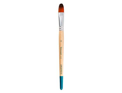 Pincel para pintura acrilica y acuarela liderpapel n 14 punta filbert / lengua gato de pelo sintetico certificado