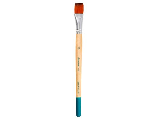 Pincel para pintura acrilica y acuarela liderpapel n 14 punta plana de pelo sintetico certificado fsc