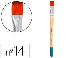 Pincel para pintura acrilica y acuarela liderpapel n 14 punta plana de pelo sintetico certificado fsc