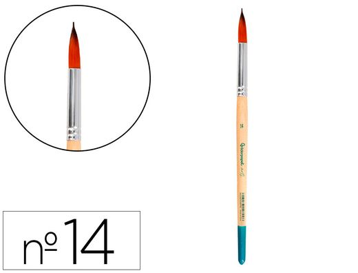 Pincel para pintura acrilica y acuarela liderpapel n 14 punta redonda de pelo sintetico certificado fsc