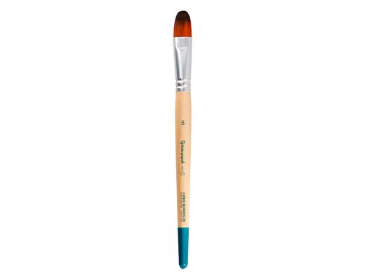 Pincel para pintura acrilica y acuarela liderpapel n 15 punta filbert / lengua gato de pelo sintetico certificado