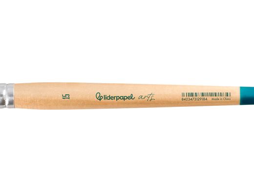 Pincel para pintura acrilica y acuarela liderpapel n 15 punta filbert / lengua gato de pelo sintetico certificado