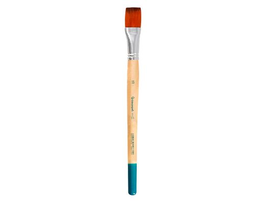 Pincel para pintura acrilica y acuarela liderpapel n 15 punta plana de pelo sintetico certificado fsc