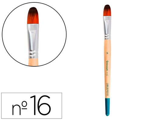 Pincel para pintura acrilica y acuarela liderpapel n 16 punta filbert / lengua gato de pelo sintetico certificado