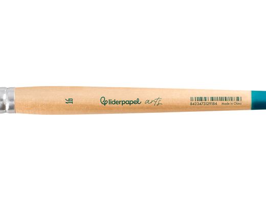 Pincel para pintura acrilica y acuarela liderpapel n 16 punta filbert / lengua gato de pelo sintetico certificado