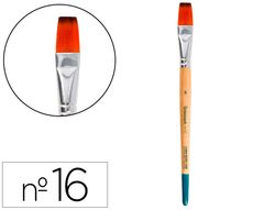 Pincel para pintura acrilica y acuarela liderpapel n 16 punta plana de pelo sintetico certificado fsc