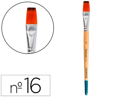 Pincel para pintura acrilica y acuarela liderpapel n 16 punta plana de pelo sintetico certificado fsc