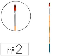 Pincel para pintura acrilica y acuarela liderpapel n 2 punta filbert / lengua gato de pelo sintetico certificado
