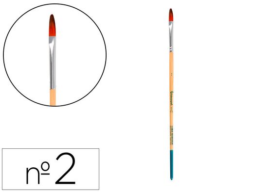 Pincel para pintura acrilica y acuarela liderpapel n 2 punta filbert / lengua gato de pelo sintetico certificado