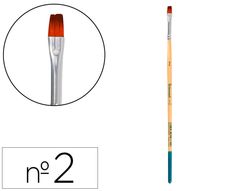 Pincel para pintura acrilica y acuarela liderpapel n 2 punta plana de pelo sintetico certificado fsc