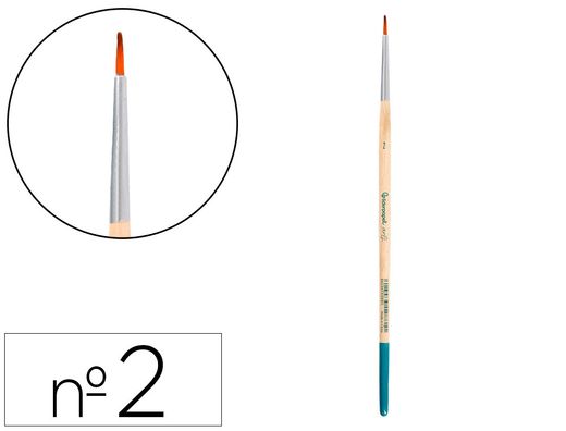 Pincel para pintura acrilica y acuarela liderpapel n 2 punta redonda de pelo sintetico certificado fsc