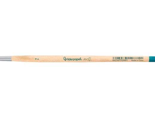 Pincel para pintura acrilica y acuarela liderpapel n 2 punta redonda de pelo sintetico certificado fsc