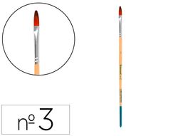 Pincel para pintura acrilica y acuarela liderpapel n 3 punta filbert / lengua gato de pelo sintetico certificado