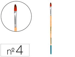 Pincel para pintura acrilica y acuarela liderpapel n 4 punta filbert / lengua gato de pelo sintetico certificado