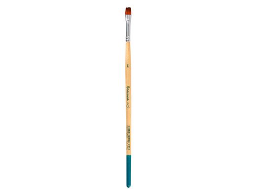 Pincel para pintura acrilica y acuarela liderpapel n 4 punta plana de pelo sintetico certificado fsc