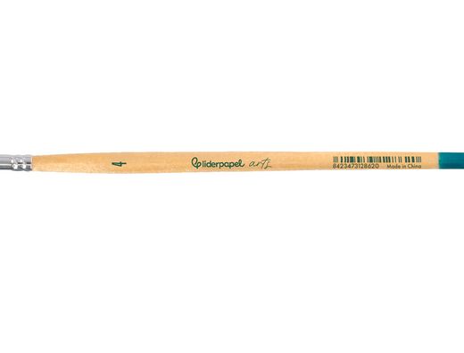 Pincel para pintura acrilica y acuarela liderpapel n 4 punta plana de pelo sintetico certificado fsc
