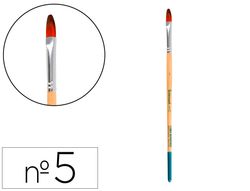 Pincel para pintura acrilica y acuarela liderpapel n 5 punta filbert / lengua gato de pelo sintetico certificado