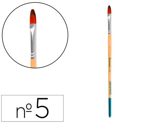 Pincel para pintura acrilica y acuarela liderpapel n 5 punta filbert / lengua gato de pelo sintetico certificado