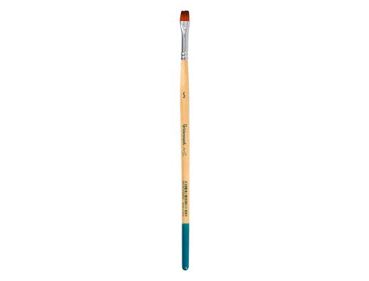 Pincel para pintura acrilica y acuarela liderpapel n 5 punta plana de pelo sintetico certificado fsc