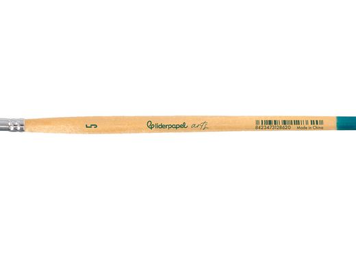 Pincel para pintura acrilica y acuarela liderpapel n 5 punta plana de pelo sintetico certificado fsc