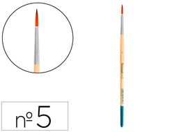 Pincel para pintura acrilica y acuarela liderpapel n 5 punta redonda de pelo sintetico certificado fsc