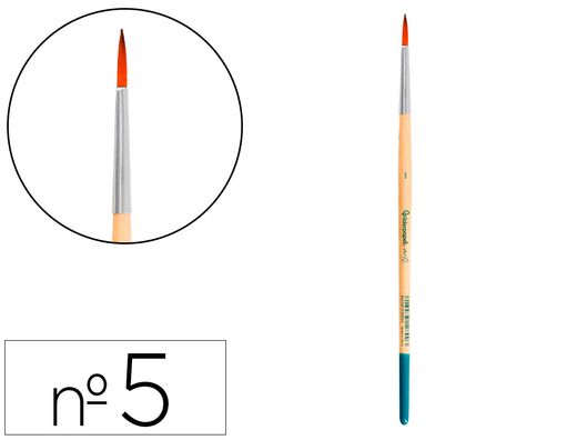 Pincel para pintura acrilica y acuarela liderpapel n 5 punta redonda de pelo sintetico certificado fsc