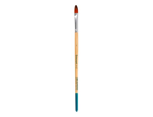 Pincel para pintura acrilica y acuarela liderpapel n 6 punta filbert / lengua gato de pelo sintetico certificado