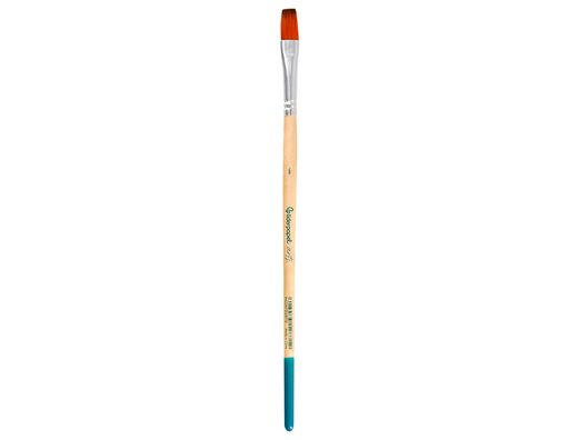 Pincel para pintura acrilica y acuarela liderpapel n 6 punta plana de pelo sintetico certificado fsc