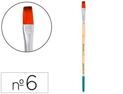 Pincel para pintura acrilica y acuarela liderpapel n 6 punta plana de pelo sintetico certificado fsc
