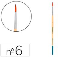 Pincel para pintura acrilica y acuarela liderpapel n 6 punta redonda de pelo sintetico certificado fsc