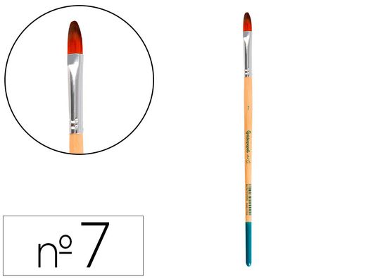 Pincel para pintura acrilica y acuarela liderpapel n 7 punta filbert / lengua gato de pelo sintetico certificado