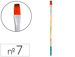 Pincel para pintura acrilica y acuarela liderpapel n 7 punta plana de pelo sintetico certificado fsc